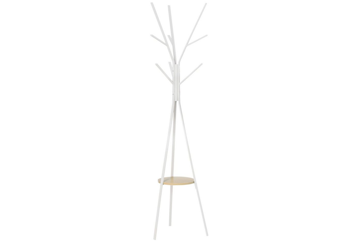 HOMCOM Garderobenständer Kleiderständer mit 8 Hake, (Garderobe mit Ablage, 1 St., Kleidungsständer), Metall, Weiß, 45 x 45 x 180 cm von HOMCOM