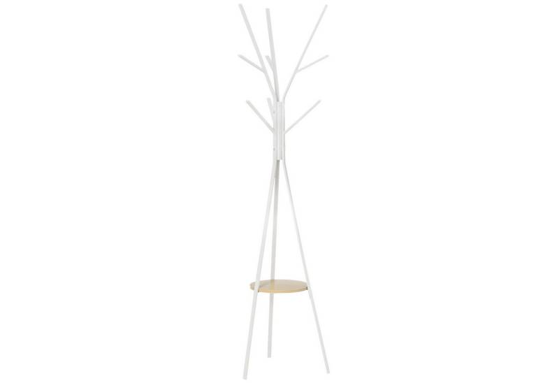 HOMCOM Garderobenständer Kleiderständer mit 8 Hake, (Garderobe mit Ablage, 1 St., Kleidungsständer), Metall, Weiß, 45 x 45 x 180 cm von HOMCOM