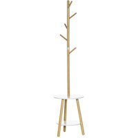 Garderobenständer, 171 cm Kleiderständer mit 5 Haken, Beistelltisch von HOMCOM