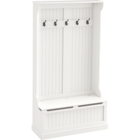 HOMCOM Garderobenständer, Kleiderständer mit Haken, Garderobe mit Sitzbank, Stauraum für Eingangsbereich, Flur, Weiß, 96 x 34 x 179,7 cm   Aosom HOMCOM Garderobenständer, Kleiderständer mit Haken, Garderobe mit Sitzbank, Stauraum für Eingangsbereich, Flur, Weiß, 96 x 34 x 179,7 cm   Aosom von HOMCOM