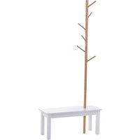 HOMCOM Garderobenständer Kleiderhaken Garderobe mit Sitzbank Baum-Design Zweige 6 Haken Eingangsbereich MDF + Bambus Weiß + Natur 80 x 30 x 180 cm Aosom HOMCOM Garderobenständer Kleiderhaken Garderobe mit Sitzbank Baum-Design Zweige 6 Haken Eingangsbereich MDF + Bambus Weiß + Natur 80 x 30 x 180 cm Aosom von HOMCOM