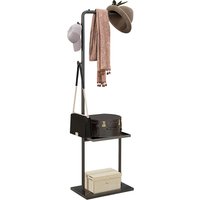 HOMCOM Garderobenständer Kleiderständer mit Haken Tablett für Kleidung Hüte von HOMCOM