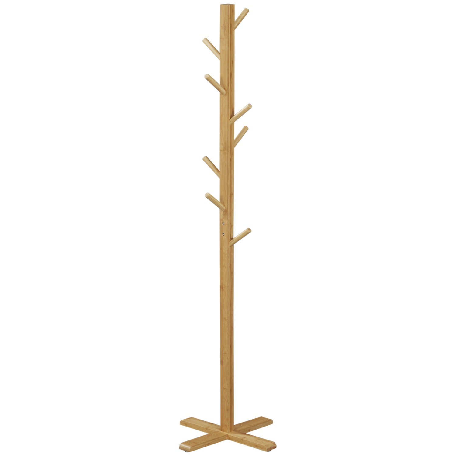 HOMCOM Garderobenständer aus Bambus mit 8 Haken 49,5 x 49,5 x 178 cm Natur HOMCOM Garderobenständer aus Bambus mit 8 Haken 49,5 x 49,5 x 178 cm Natur von HOMCOM
