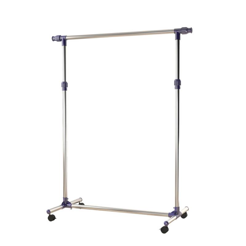 HOMCOM Garderobenständer mit Rollen Höhenverstellbar Edelstahl 86 x 45 x 95 cm von HOMCOM