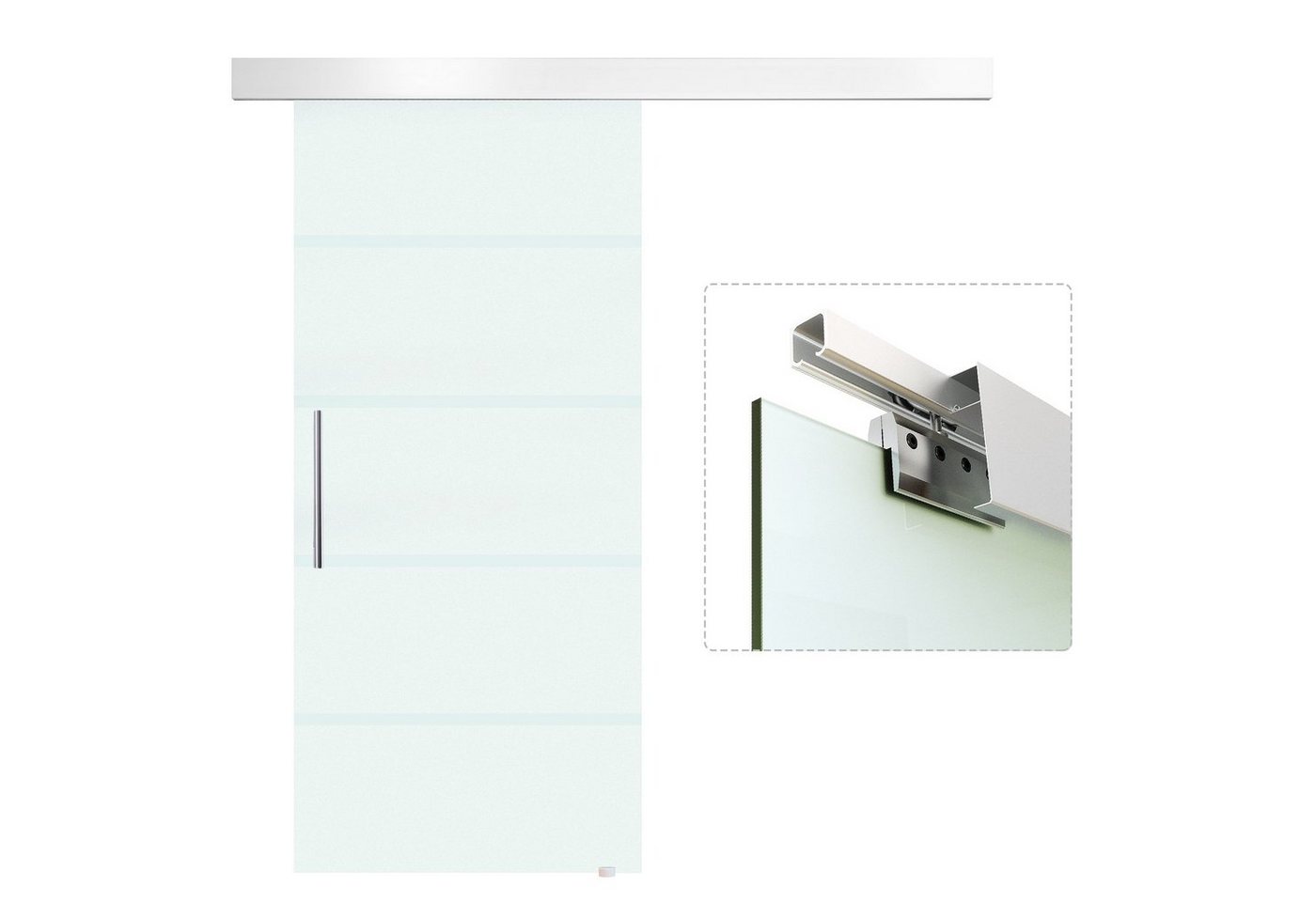 HOMCOM Glasschiebetür Glasschiebetür mit Handgriff HOMCOM Glasschiebetür Glasschiebetür mit Handgriff von HOMCOM