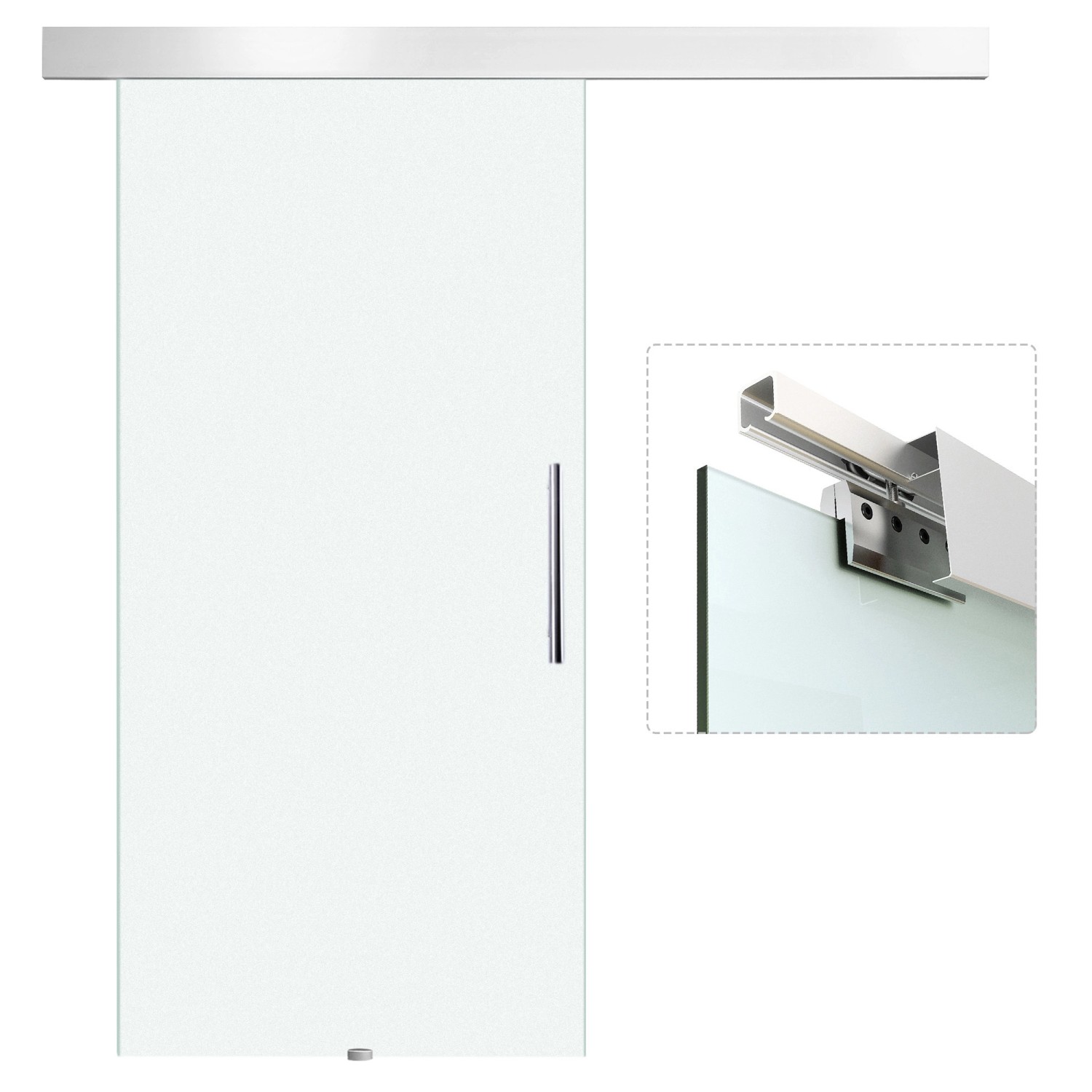 HOMCOM Glasschiebetür mit Griffstange Einseitig 102,5 x205cm HOMCOM Glasschiebetür mit Griffstange Einseitig 102,5 x205cm von HOMCOM