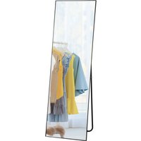 HOMCOM Großer rechteckiger Ganzkörperspiegel, 50 x 160 cm - Stehender Spiegel, Wandspiegel oder bodenmontiert - Spiegel für Schlafzimmer, Wohnzimmer und Ankleidezimmer, schwarz   Aosom von HOMCOM