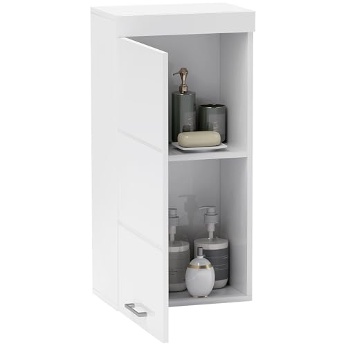 HOMCOM Badezimmerschrank Hängeschrank Wandschrank Medizinschrank mit Tür, verstellbaren Ablagen 37,2 x 24,5 x 76,8 cm Weiß HOMCOM Badezimmerschrank Hängeschrank Wandschrank Medizinschrank mit Tür, verstellbaren Ablagen 37,2 x 24,5 x 76,8 cm Weiß von HOMCOM