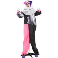 HOMCOM Halloween Dekoration 173 cm Grusel-Clown mit LED-Lichter, Soundfunktion, Haustür Deko mit verstellbare Arme, Kopf, Garten Dekofigur für Party, Bunt   Aosom HOMCOM Halloween Dekoration 173 cm Grusel-Clown mit LED-Lichter, Soundfunktion, Haustür Deko mit verstellbare Arme, Kopf, Garten Dekofigur für Party, Bunt   Aosom von HOMCOM