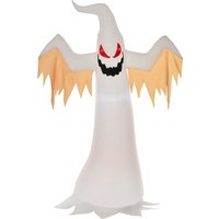 HOMCOM Halloween aufblasbares Gespenst 2,4 m mit LEDs IP44 selbstaufblasend Polyester in Weiß und Rot, perfekte Dekoration für Halloween   Aosom.de von HOMCOM