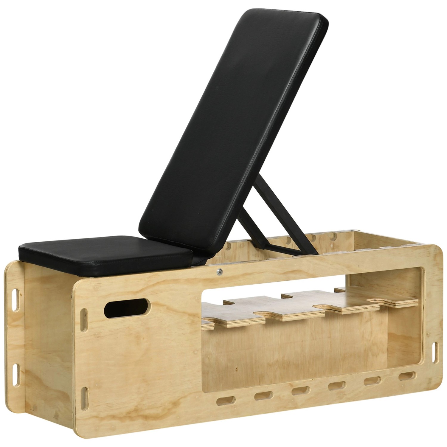 HOMCOM Hantelbank mit Aufbewahrungsbox und Widerstandsbändern Massivholz HOMCOM Hantelbank mit Aufbewahrungsbox und Widerstandsbändern Massivholz von HOMCOM