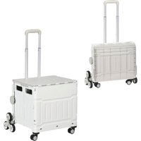 HOMCOM Haushaltshelfer weiß Edelstahl B/H/L: ca. 48x52x100 cm von HOMCOM
