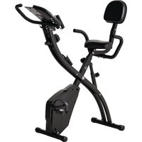 HOMCOM Heimtrainer, 2-in-1 Fahrradtrainer, Hometrainer, klappbarer Trimmrad mit 8 stufig einstellbarem Magnetwiderstand, 1 Paar Spannseil  Aosom von HOMCOM