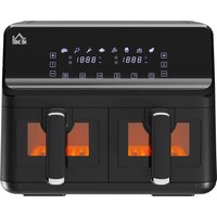 HOMCOM Heißluftfritteuse ohne Öl Doppelkammer 8 L - 2500 W - 8 Programme, LED-Display, einstellbare Temperatur, Timer - Schwarz Aosom HOMCOM Heißluftfritteuse ohne Öl Doppelkammer 8 L - 2500 W - 8 Programme, LED-Display, einstellbare Temperatur, Timer - Schwarz Aosom von HOMCOM
