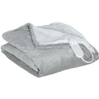 HOMCOM Heizdecke 180 x 130 cm Elektrische Wärmedecke mit 10 Heizstufen, 10 Stunden Timer, Überhitzungsschutz, LED Anzeige maschinenwaschbar Kuscheldecke in Flanelloptik für Home & Office   Aosom von HOMCOM