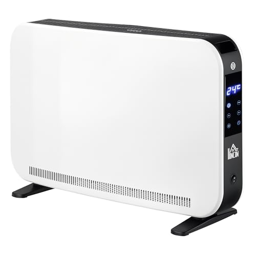 HOMCOM Elektroheizung 2000W Heizlüfter mit 3 Heizstufen Heizkörper mit LED-Anzeige, 24-Stunden-Timer Verstellbar Temperatur für 18 m² von HOMCOM
