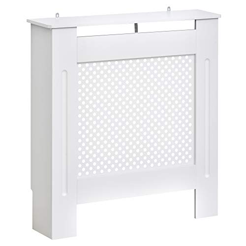 HOMCOM Heizkörperverkleidung Heizkörperabdeckung Heizungsverkleidung, MDF, Weiß, B78 x D19 x H82cm von HOMCOM