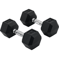 HOMCOM Hexagon Kurzhanteln 2er Set 2x10kg Gusseisen Gummiüberzug Schwarz   Aosom von HOMCOM