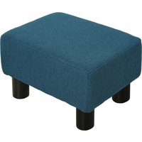 HOMCOM Hocker Fußstütze Beistelltisch aus Leinenstoff Tragkraft 100 kg 40 x 30 x 24 cm dunkelblau   Aosom von HOMCOM