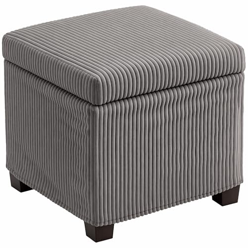 HOMCOM Hockerbox 30 L, Aufbewahrungshocker mit abnehmbarem Deckel, Ottoman Fußstütze Würfel gepolstert in Cord, für Wohnzimmer Schlafzimmer Eingang, Belastung 120 Kg, 40 x 40 x 40 cm, grau HOMCOM Hockerbox 30 L, Aufbewahrungshocker mit abnehmbarem Deckel, Ottoman Fußstütze Würfel gepolstert in Cord, für Wohnzimmer Schlafzimmer Eingang, Belastung 120 Kg, 40 x 40 x 40 cm, grau von HOMCOM