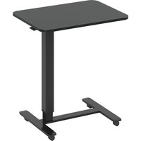 HOMCOM Höhenverstellbar Steh-Sitz C-förmig Schreibtisch Platzsparend Laptoptisch Stehpult Beistelltisch mit Rollen für Arbeitszimmer Wohnzimmer Schwarz Belastbar bis 70 kg 65 x 48 x 70-110 cm   Aosom von HOMCOM