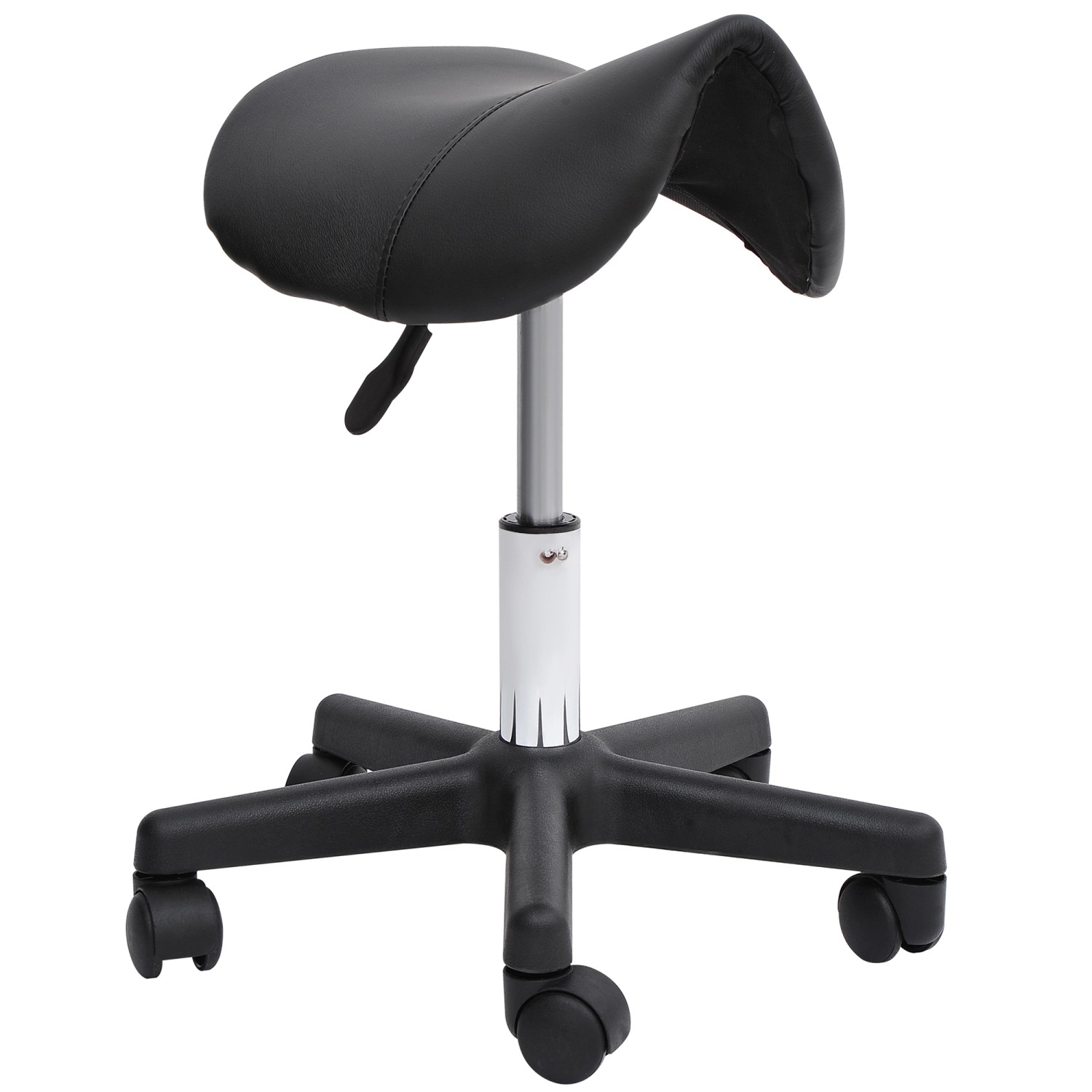 HOMCOM Höhenverstellbarer Drehhocker mit Rädern 35 x 38 x 43-55H cm HOMCOM Höhenverstellbarer Drehhocker mit Rädern 35 x 38 x 43-55H cm von HOMCOM