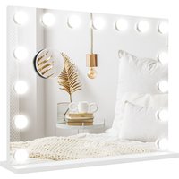 HOMCOM Hollywood Spiegel mit Beleuchtung 58x48cm 15 LED 3 Lichtmodi 10X Vergrößerung tragbar Touchschalter USB-Ladeanschluss Weiß Aosom.de HOMCOM Hollywood Spiegel mit Beleuchtung 58x48cm 15 LED 3 Lichtmodi 10X Vergrößerung tragbar Touchschalter USB-Ladeanschluss Weiß Aosom.de von HOMCOM