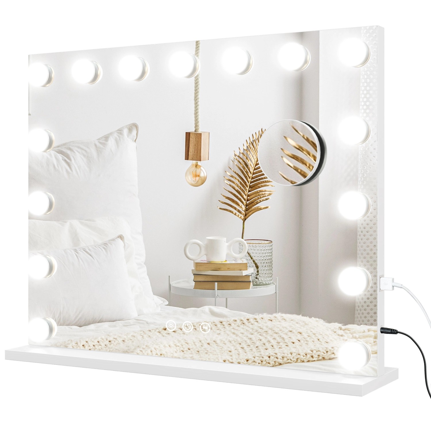 HOMCOM Hollywood Spiegel mit Beleuchtung mit 15 LED Licht Kosmetikspiegel HOMCOM Hollywood Spiegel mit Beleuchtung mit 15 LED Licht Kosmetikspiegel von HOMCOM