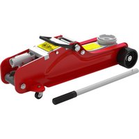 HOMCOM Hydraulischer Wagenheber mit flachem Profil aus robustem Stahl, Maximale Traglast 2500 kg, Hubkapazität von 8 bis 38 cm, Rot   Aosom von HOMCOM
