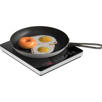 HOMCOM Induktionskochfeld Kochfeld 1 Platte Tragbar Induktionskochplatte mit 10 Leistungsstufen und Temperaturstufen, 2000 W, Timer, Kindersicherung, Schwarz   Aosom von HOMCOM