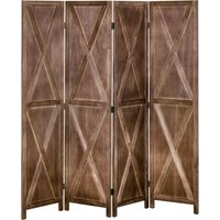 HOMCOM Innenraum-4-Panel-Paravent 182 x 170 cm ländlich-schicker Stil - Raumteiler mit Kreuzgittern - Paulownia-Holz Nussbaum Aosom HOMCOM Innenraum-4-Panel-Paravent 182 x 170 cm ländlich-schicker Stil - Raumteiler mit Kreuzgittern - Paulownia-Holz Nussbaum Aosom von HOMCOM
