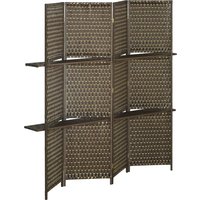HOMCOM Innenraum-Paravent 4 Paneelen 181L x 180H cm 2 Regale faltbarer Raumteiler Kiefernholz Bambus geflochtene Papierschnüre Braun Aosom HOMCOM Innenraum-Paravent 4 Paneelen 181L x 180H cm 2 Regale faltbarer Raumteiler Kiefernholz Bambus geflochtene Papierschnüre Braun Aosom von HOMCOM