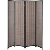 HOMCOM Innenraum-Paravent aus Holz 4 Paneele 180 x 180 cm faltbarer Raumteiler Trennwand für Wohnzimmer Schlafzimmer Homeoffice, braun   Aosom von HOMCOM