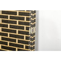HOMCOM Innenraum-Paravent mit 4 faltbaren Paneelen 180L x 180H cm Raumteiler aus Pappelholz Geflochtene Papierfasern Schokoladenstroh   Aosom von HOMCOM