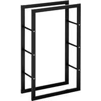 HOMCOM Kaminholzständer Kaminholzablage Feuerholzregal Kaminholzhalter 100kg Stahl Schwarz L60 x B25 x H100 cm Aosom HOMCOM Kaminholzständer Kaminholzablage Feuerholzregal Kaminholzhalter 100kg Stahl Schwarz L60 x B25 x H100 cm Aosom von HOMCOM