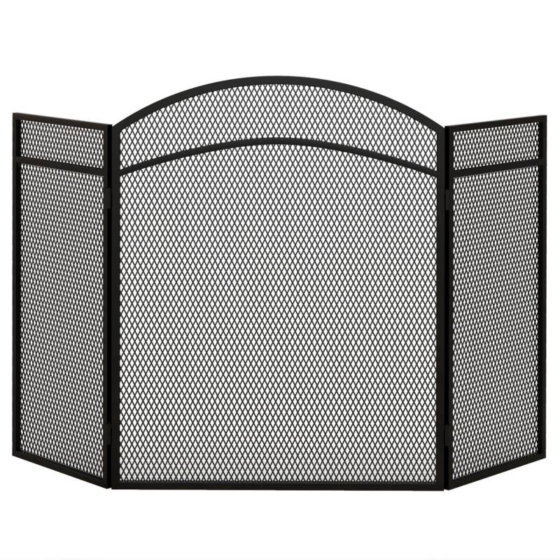 HOMCOM Kaminschutzgitter Klappbares Metall Schwarz 96L x 1B x 60H cm von HOMCOM