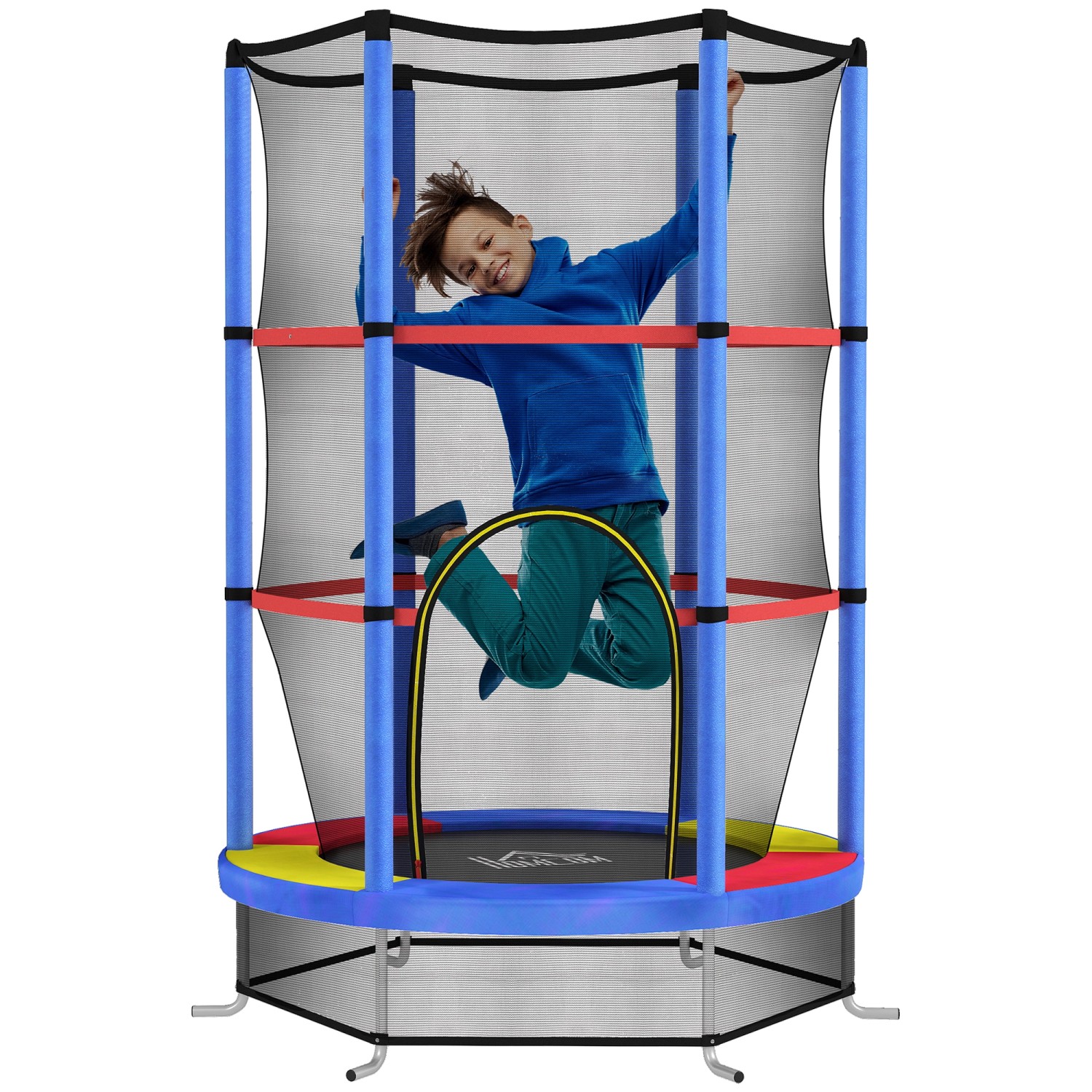 HOMCOM Kids Trampoline Kunststoff Metall Mehrfarbig 140L x 140B x 190H cm HOMCOM Kids Trampoline Kunststoff Metall Mehrfarbig 140L x 140B x 190H cm von HOMCOM