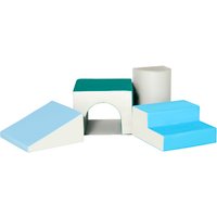 HOMCOM Kinder-Softplay-Set, hellgrau/blau/grün, Kunstleder/Schaumstoff - bunt von HOMCOM