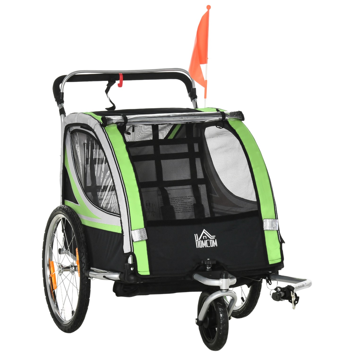 HOMCOM Kinderfahrradanhänger mit Mesh-Tür von HOMCOM