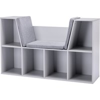 HOMCOM Kinderregal Bücherregal mit Sitzhocker Kindersitzbank mit 6 Fächern Sitztruhe mit 3 Kissen Spielzeugkiste ab 3 Jahren Grau 103 x 30 x 62 cm Aosom HOMCOM Kinderregal Bücherregal mit Sitzhocker Kindersitzbank mit 6 Fächern Sitztruhe mit 3 Kissen Spielzeugkiste ab 3 Jahren Grau 103 x 30 x 62 cm Aosom von HOMCOM
