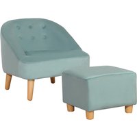 HOMCOM Kindersessel mit Fußhocker, bequeme Kindercouch ab 3 Jahren, Samtoptik, Eukalyptusholz, grün, 51x51x50cm für Kinderzimmer Aosom.de HOMCOM Kindersessel mit Fußhocker, bequeme Kindercouch ab 3 Jahren, Samtoptik, Eukalyptusholz, grün, 51x51x50cm für Kinderzimmer Aosom.de von HOMCOM