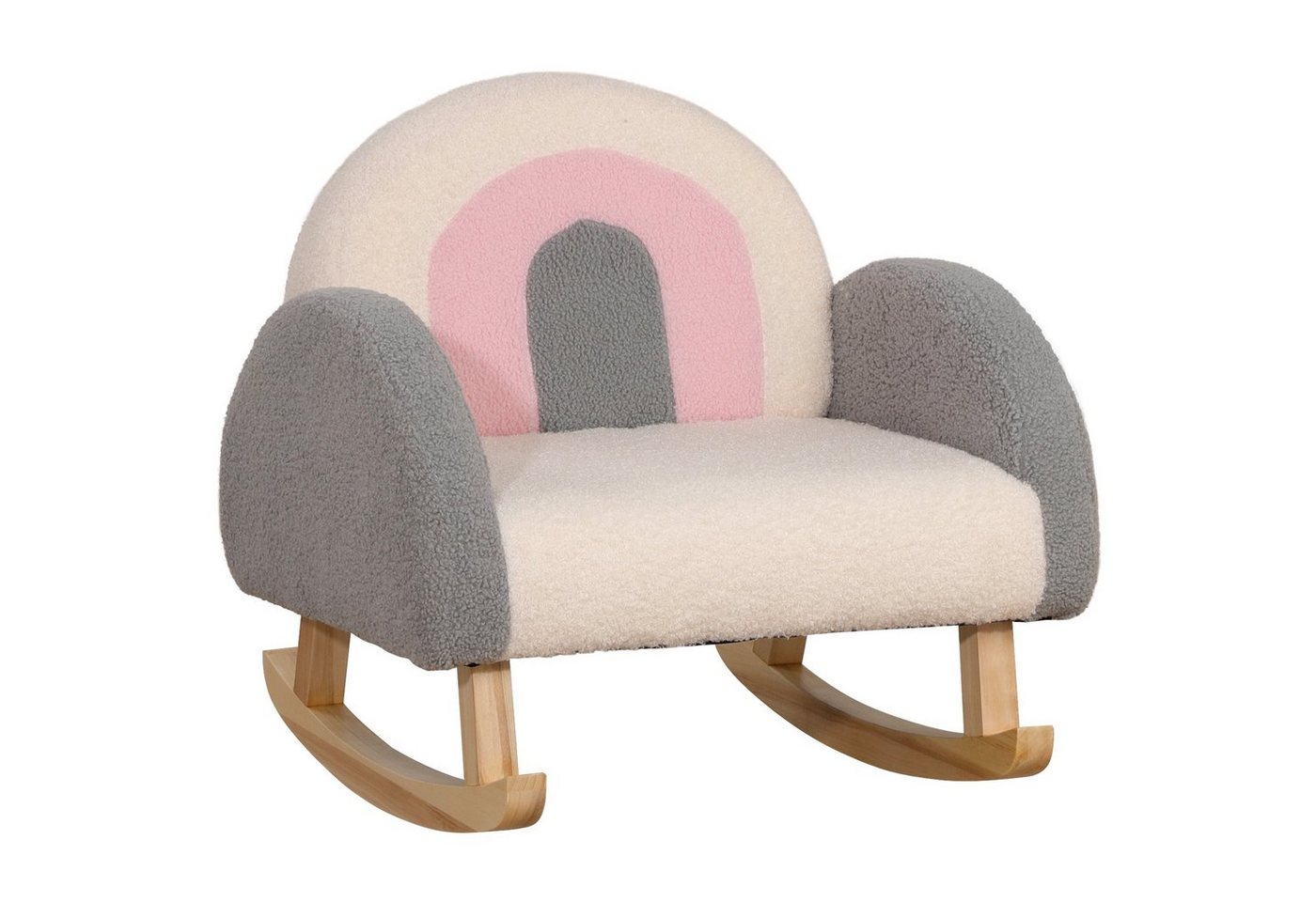HOMCOM Kindersessel Schaukelstuhl für Kleinkinder (Kindersofa, 1-St., Kindercouch), Grau 50 x 45 x 44 cm von HOMCOM