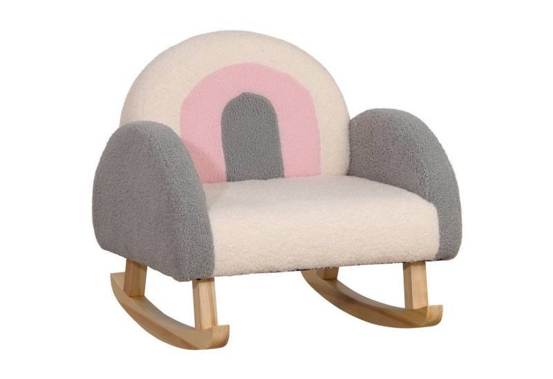 HOMCOM Kindersessel Schaukelstuhl für Kleinkinder (Kindersofa, 1-St., Kindercouch), Grau 50 x 45 x 44 cm von HOMCOM