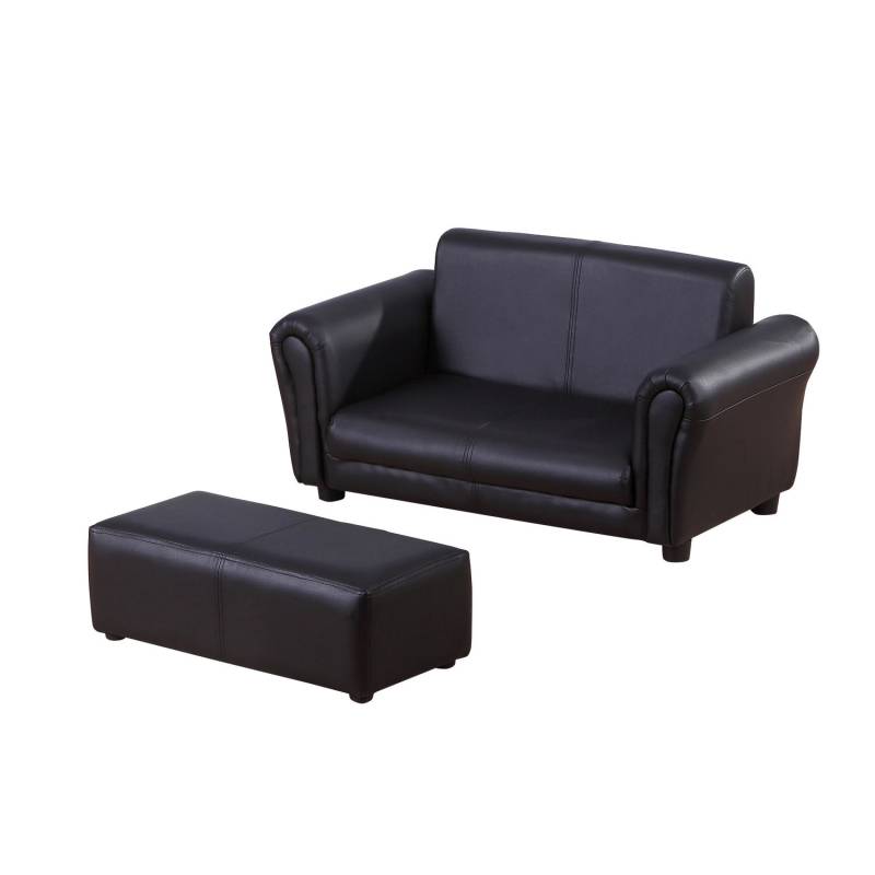 HOMCOM Kindersessel mit Fußhocker Hocker Schwarz 83 x 42 x 41 cm von HOMCOM