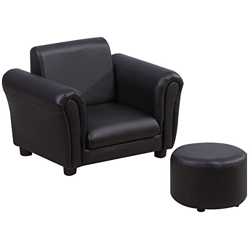 HOMCOM Kindersessel mit Fußhocker Kindercouch Kindersofa Minisofa für 1,5-3 Jahre Kinder Kindermöbel Holz Schwarz 54 x 42 x 41 cm HOMCOM Kindersessel mit Fußhocker Kindercouch Kindersofa Minisofa für 1,5-3 Jahre Kinder Kindermöbel Holz Schwarz 54 x 42 x 41 cm von HOMCOM