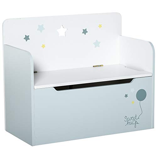 HOMCOM Kindersitzbank mit Stauraum 2-in-1 Truhenbank Spielzeugkiste Aufbewahrungstruhe 3-6 Jahre Kindermöbel Hellblau 60 x 30 x 50 cm HOMCOM Kindersitzbank mit Stauraum 2-in-1 Truhenbank Spielzeugkiste Aufbewahrungstruhe 3-6 Jahre Kindermöbel Hellblau 60 x 30 x 50 cm von HOMCOM