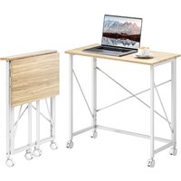 HOMCOM Klappbarer Computertisch 80 x 40 cm auf Rollen, moderner Stil für Zuhause, Schlafzimmer, kleine Räume, Eiche Aosom HOMCOM Klappbarer Computertisch 80 x 40 cm auf Rollen, moderner Stil für Zuhause, Schlafzimmer, kleine Räume, Eiche Aosom von HOMCOM