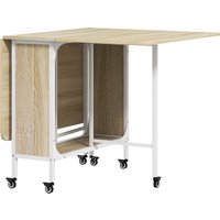 HOMCOM Klappbarer Esstisch, Ausziehbarer Tisch für 4-6 Personen, Platzsparender moderner Küchentisch mit Regal und 6 Rollen, aus Metall, 130x80x74 cm, Farbe Holz Aosom HOMCOM Klappbarer Esstisch, Ausziehbarer Tisch für 4-6 Personen, Platzsparender moderner Küchentisch mit Regal und 6 Rollen, aus Metall, 130x80x74 cm, Farbe Holz Aosom von HOMCOM