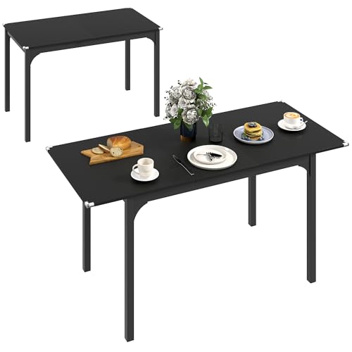 HOMCOM Klappbarer Esstisch, ausziehbarer Tisch rechteckige Küche bis zu 4-6 Personen, Stahlbeine, für kleine Räume, Esszimmer, schwarz HOMCOM Klappbarer Esstisch, ausziehbarer Tisch rechteckige Küche bis zu 4-6 Personen, Stahlbeine, für kleine Räume, Esszimmer, schwarz von HOMCOM