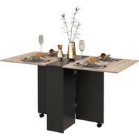 HOMCOM Klappbarer Küchen- und Esszimmertisch auf Rollen 75 x 140 x 74 cm mit 2 integrierten Regalen, Eiche und Schwarz Aosom HOMCOM Klappbarer Küchen- und Esszimmertisch auf Rollen 75 x 140 x 74 cm mit 2 integrierten Regalen, Eiche und Schwarz Aosom von HOMCOM